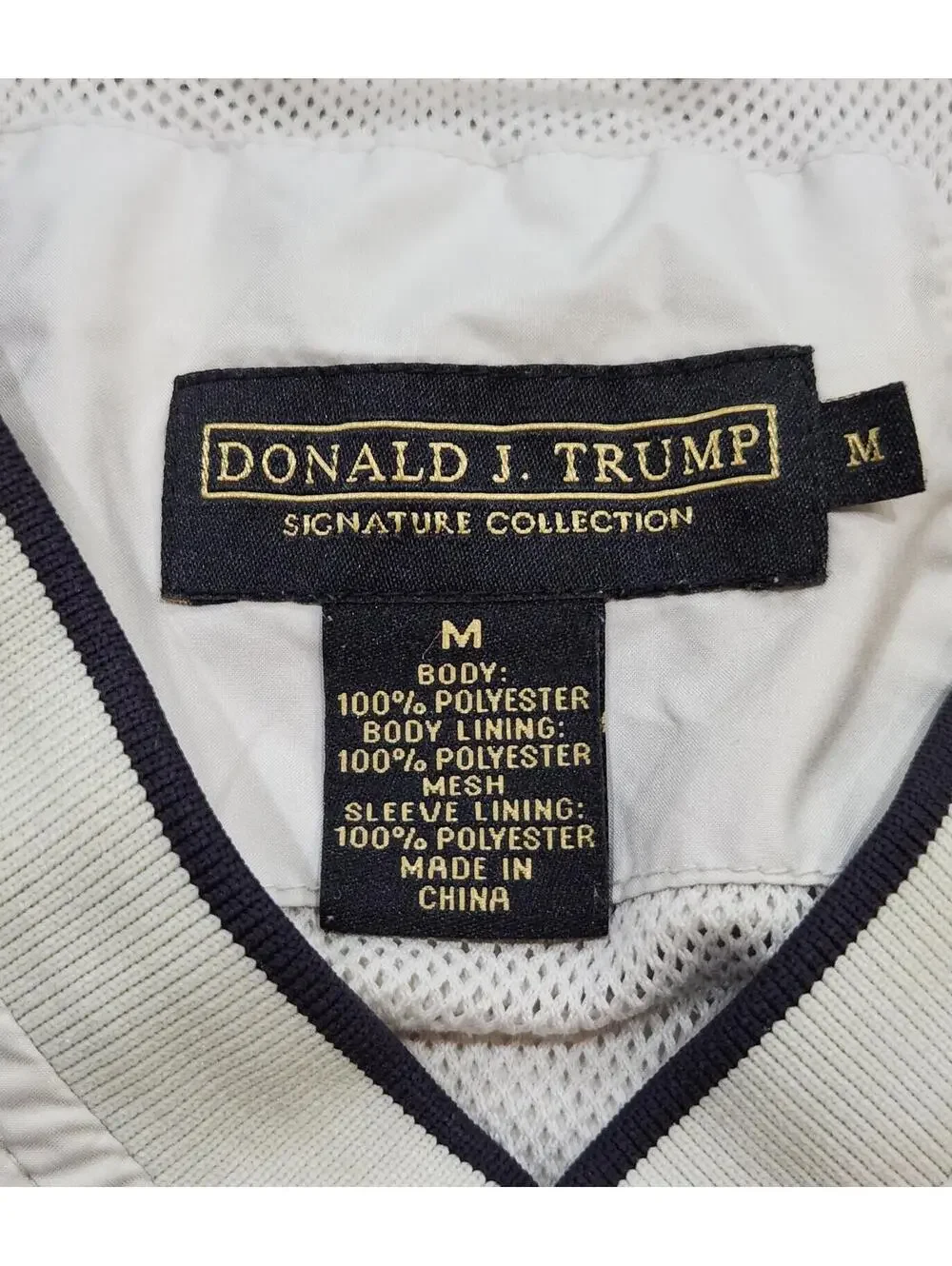 Donald J Trump Signature Collection Golf BEIGE Pullover Windbreaker Men's Medium